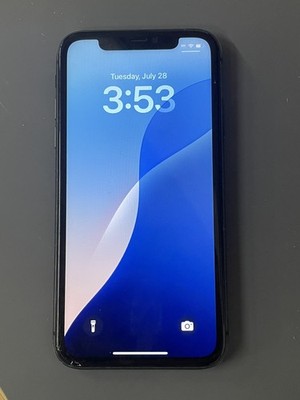 Apple iPhone 11 64GB Black 12MP Cracked Back Smartphone Used