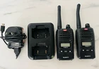 GME PAIR OF WALKIE TALKIES TX677 WITH A DOUBLE CHARGING DOCK TESTED MINING UHF