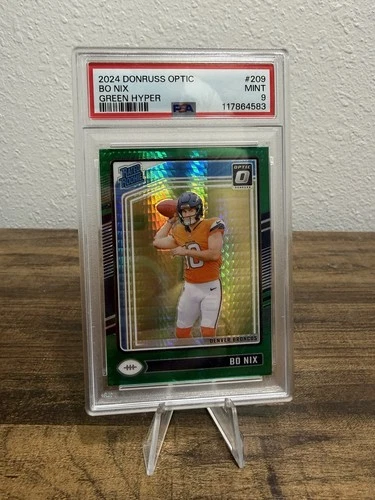 2024 Panini Donruss Optic - Rated Rookie Bo Nix #209 Green Hyper Prizm (RC)