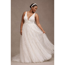 Willowby by Watters Dahlia Lace Wedding Dress Deep V Tulle Skirt Gown 15