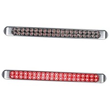 2Pcs 17" Clear Lens Red LED Tail Light Bar - 40 LED 3rd Red Led