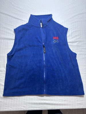 vintage USA Olympics Blue Soft zip up VEST size 2XL Unisex