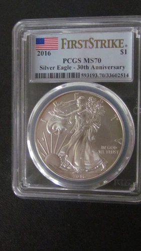2016 American Silver Eagle $1 Dollar  PCGS MS 70 30th Anniv First STRIKE