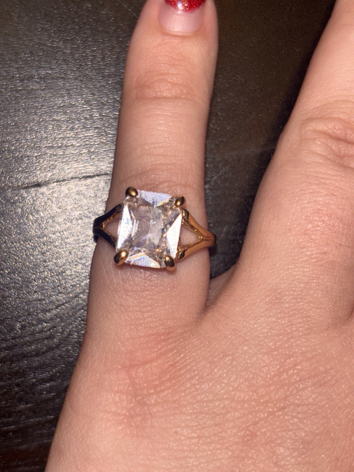 Rectangular moissanite ring 18k filled - image 6