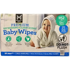 Member's Mark Premium Baby Wipes Refreshing Clean Scent, 12 Packs (1152 ct.)