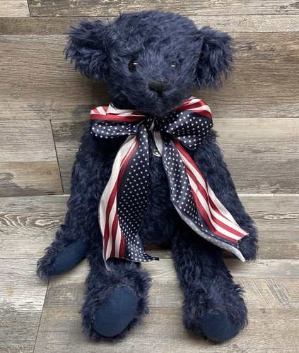 KNICKERBOCKER LIBEARTY 20" BLUE Jointed Mohair Bear #100 RETIRED