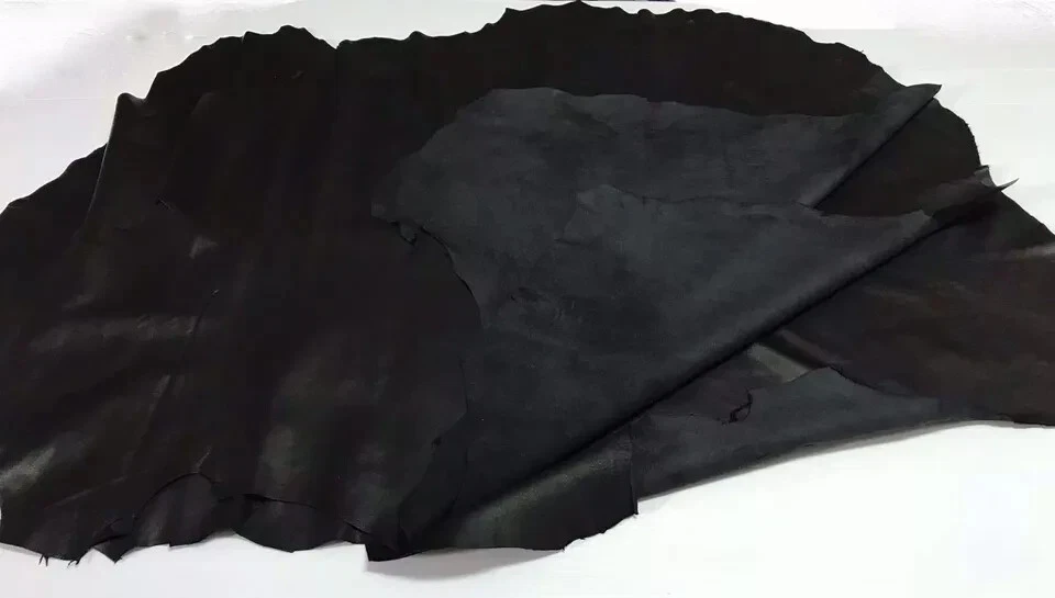 Indian Hides Piel de Cordero Cuero Suave Piel de Piel Paquete De 2 JET NEGRO 6sqf Piel Napa Foto 3 de 4