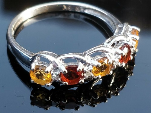 9ct White Gold Citrine & Diamonds Ring Size O, 375, Hallmarked,not scrap - Picture 9 of 12