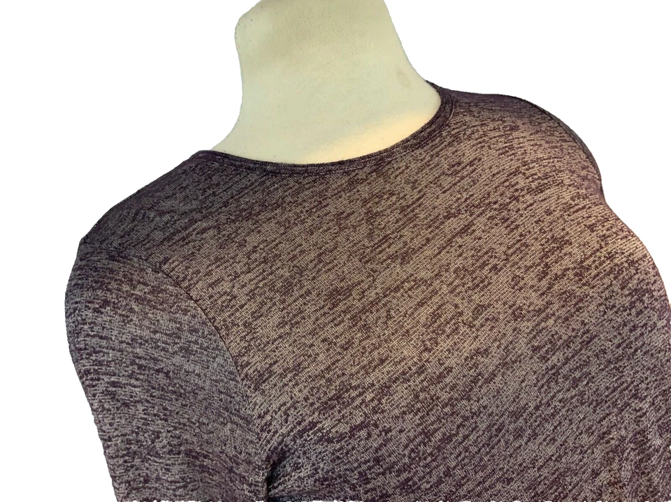 Blusa Vince Top Camisa Feminina S Cinza Roxa Rayon Poly Crew LS Estado Perfeito YGI A1-283 - Imagem 3 de 4