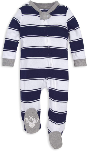 Boys' Sleep & Play Pjs, 100% Organic Cotton One-Piece Zip Front Jumpsuit, Baby B