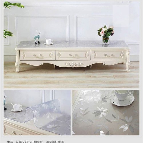 Water Oil Proof Protector Desk Pad Soft Glass Dining Tablecloth Transparent PVC - Picture 8 of 11
