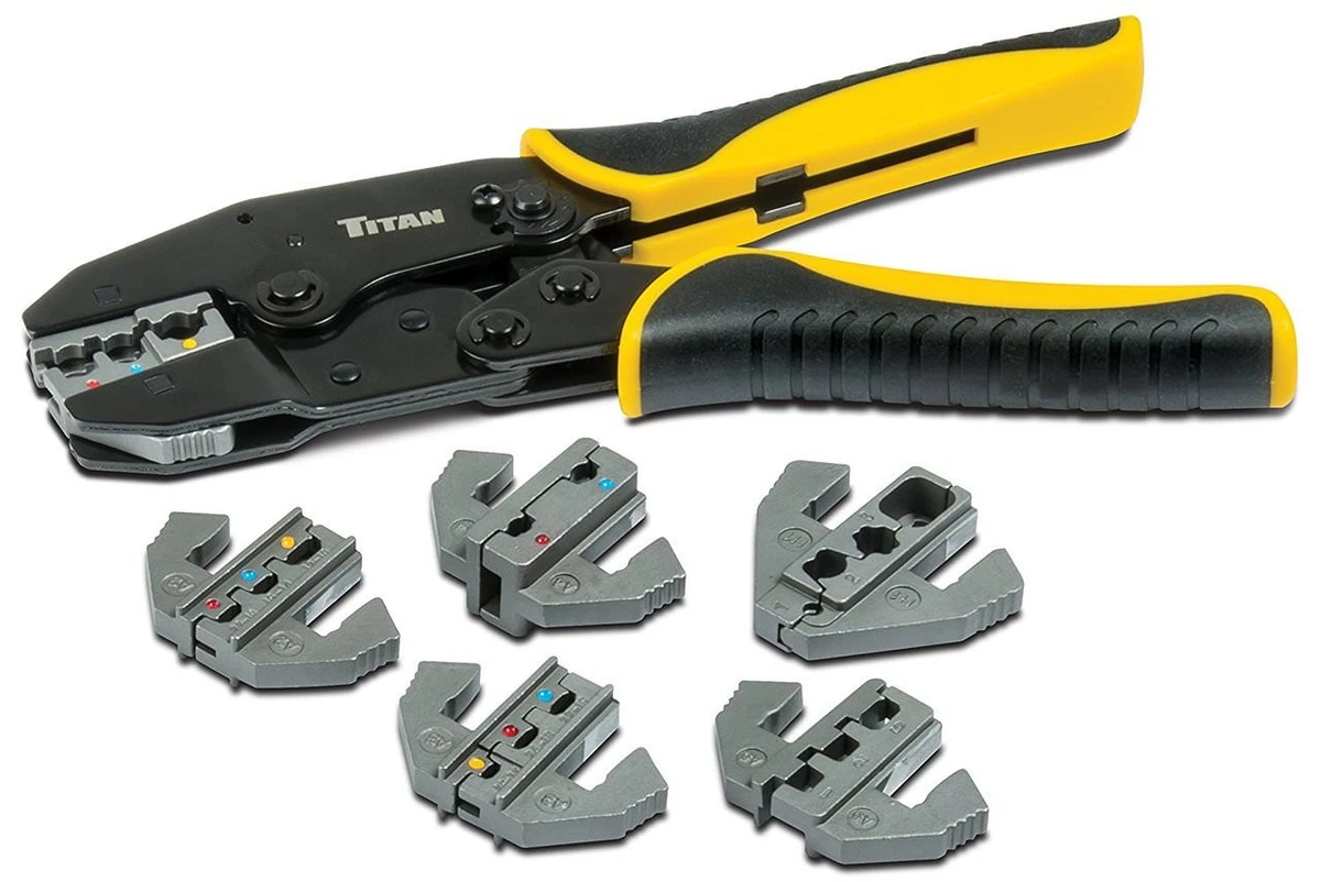 Titan tools ratcheting wire outlet terminal crimper
