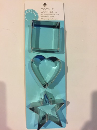 Martha Stewart Cookie Cutter Set 3 Square Heart Star All Season New Crafts - Picture 2 of 6