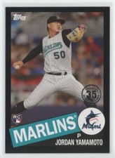 2020 Topps 1985 35th Anniversary Black Jordan Yamamoto RC 279/299 Miami Marlins