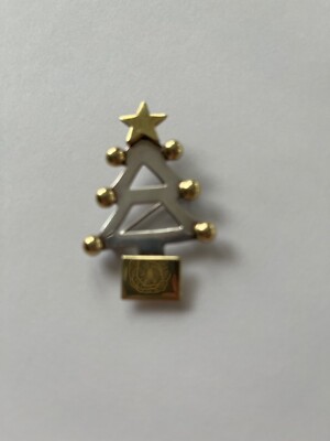 Mexican Sterling Silver Christmas Tree 2 Tone Brooch by HOB 73115