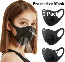 BREATHABLE FACE MASK WITH FILTER (3 MASKS PER PACK)