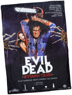 CREEPY COMPANY NEW Creepy Co The Evil Dead ASH CHAINSAW BLANKET Throw 60x42" Horror Halloween