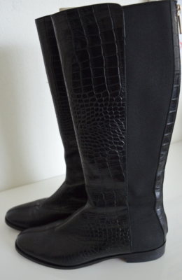 Studio Pollini LUXUS Leather Stiefel Schuhe dehnbar schwarz