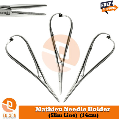 3 Pcs Dental Mathieu Slim Line Orthodontic Ligature Placing Needle Holder