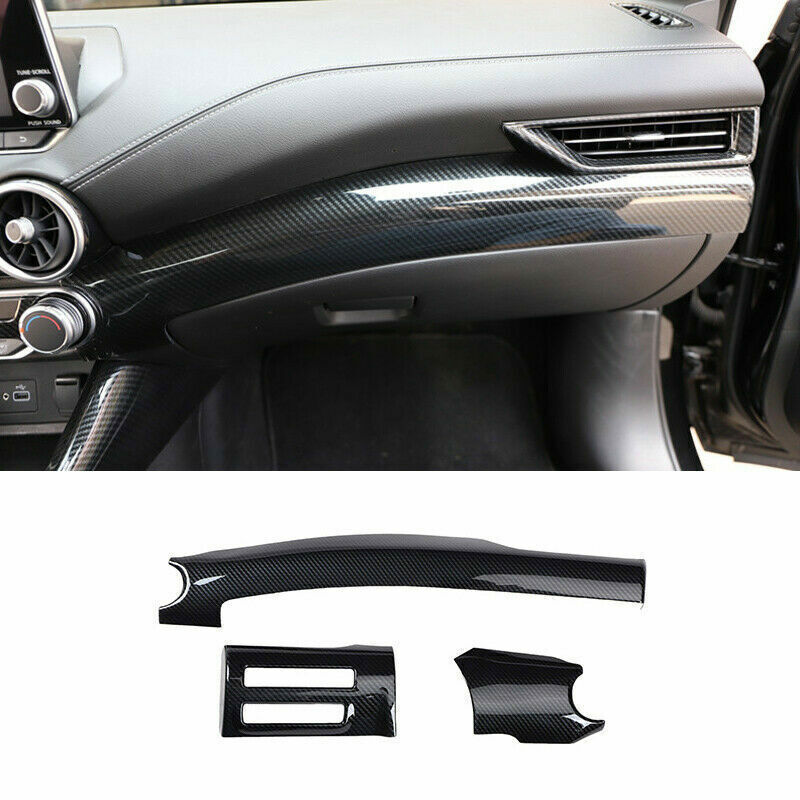 3x Carbon Fiber Look Inner Dashboard Cover Trim For Nissan Sentra Sylphy 2020-23