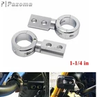 2x Chrome Motorcycle 1-1/4" Crash Bar Highway Spotlight Fog Light Brackets Mount