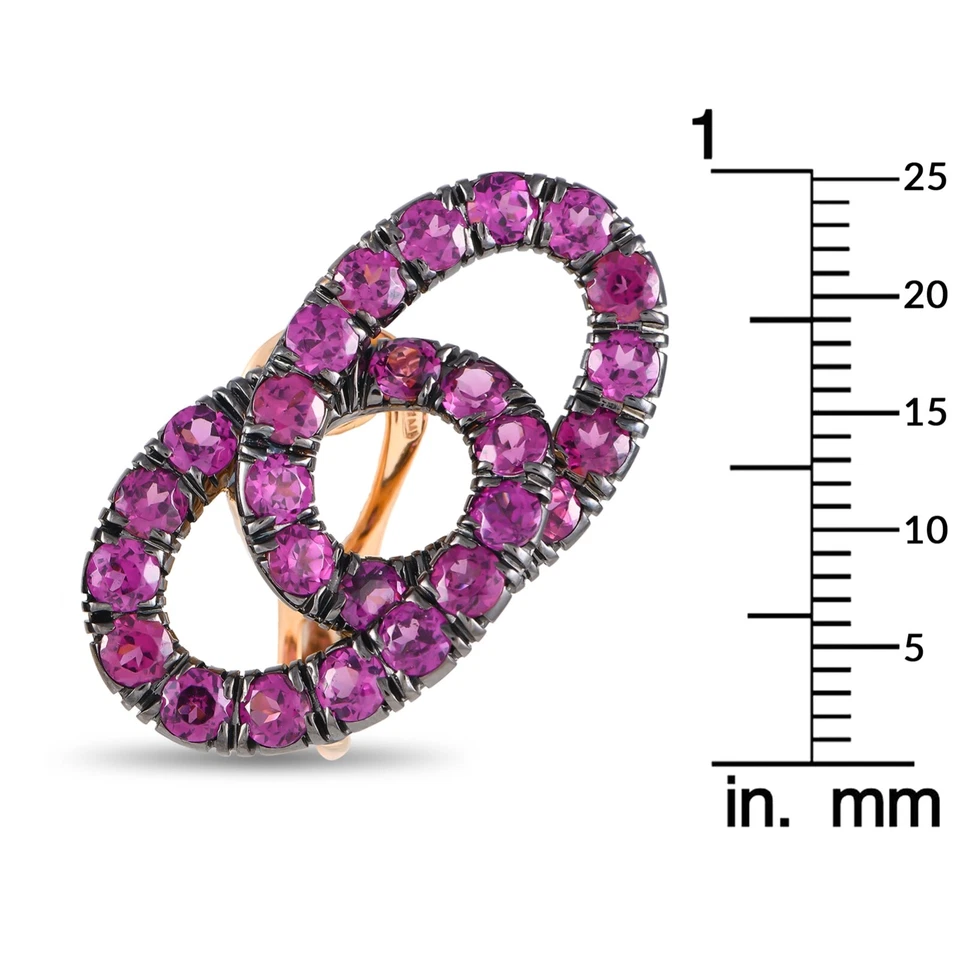 Pendientes Pomellato Cattena Oro Amarillo 18K Zafiro Rosa Foto 4 de 4