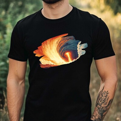 T-Shirt Herren Tornado Landschaft Motiv Baumwolle Größe XS bis 5XL