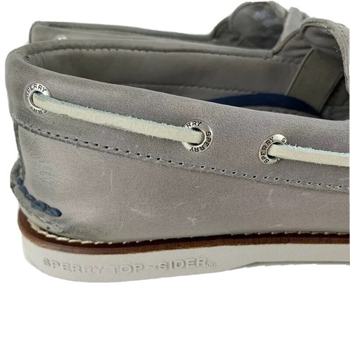 Sperry Top-Sider Gold Cup Mens Boat Shoes Gray Lace Up Shoes Excellent Condition - Picture 4 of 9