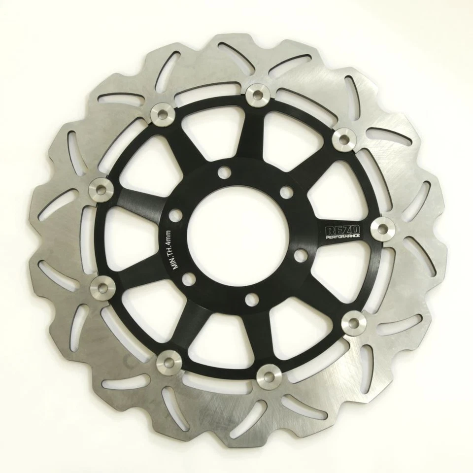 Par de discos de rotor de freno delantero ondulado Rezo para Triumph Sprint 955 ST 99-04 Foto 3 de 4