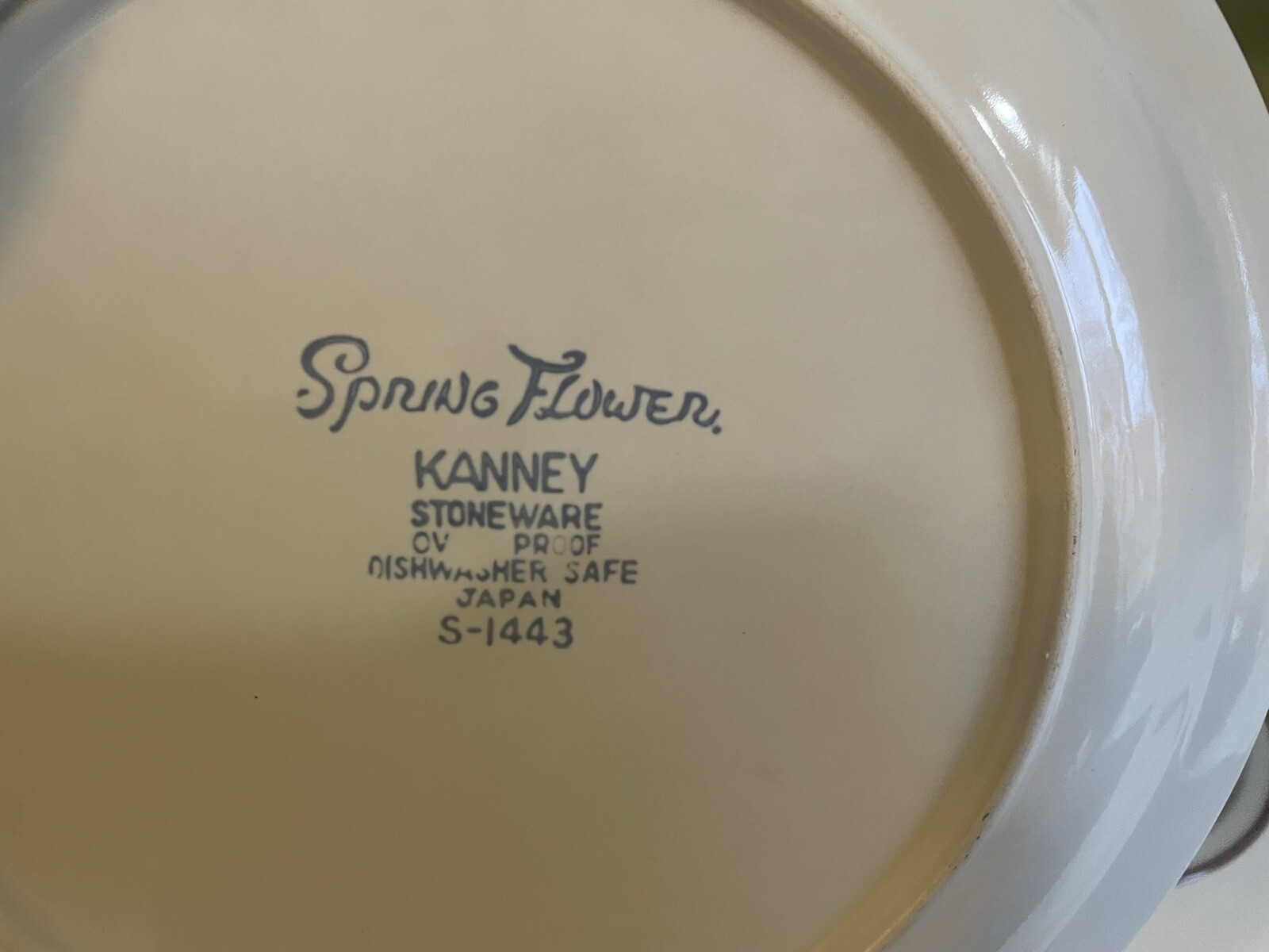 Vtg Kanney Japan Spring Flower Stoneware Mkt Set Dinner, Salad Plate