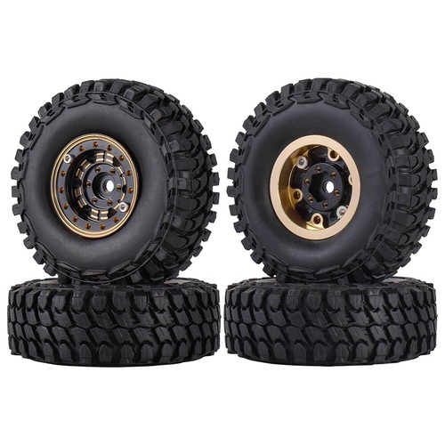 4Pc 9imod Metal Beadlock Hub Wheel Tires Wheel Rim Set for 1/18 TRX4M 1/24 SCX24 - Picture 5 of 17