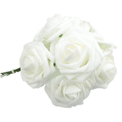 50Pcs Large Artificial Flowers Foam Rose Heads Wedding Party Decor Bouque 7CM UK - Picture 6 of 24