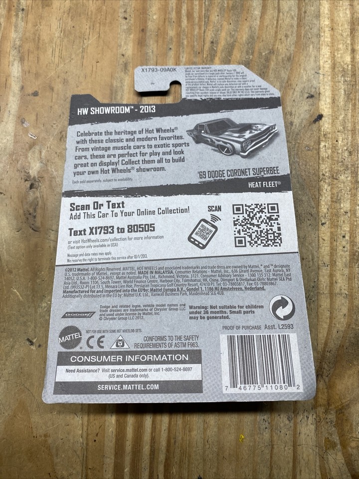 Hot Wheels 212 Showroom Heat 1969 69 DODGE SUPERBEE Blue