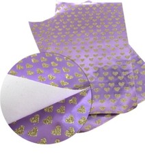 Purple Glitter Valentines Faux Leather Sheets Printed Leather, A4 Vinyl Fanfic