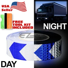*Arrow Blue White Conspicuity Tape 2"x120' Reflective Safety Truck Trailer RV