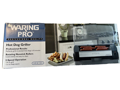 NEW Hot Dog Griller WARING PRO Professional 4 Rollers 2 Speed HDG100