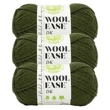  3 Pack Lion Brand Yarn 636-172T Wool-Ease DK Yarn, Olive