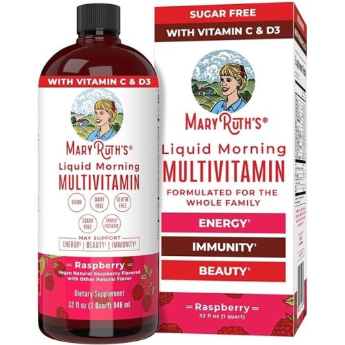 Mary Ruth's Liquid Morning Multivitamin - Raspberry 32 fl oz Liq - exp 10/2025