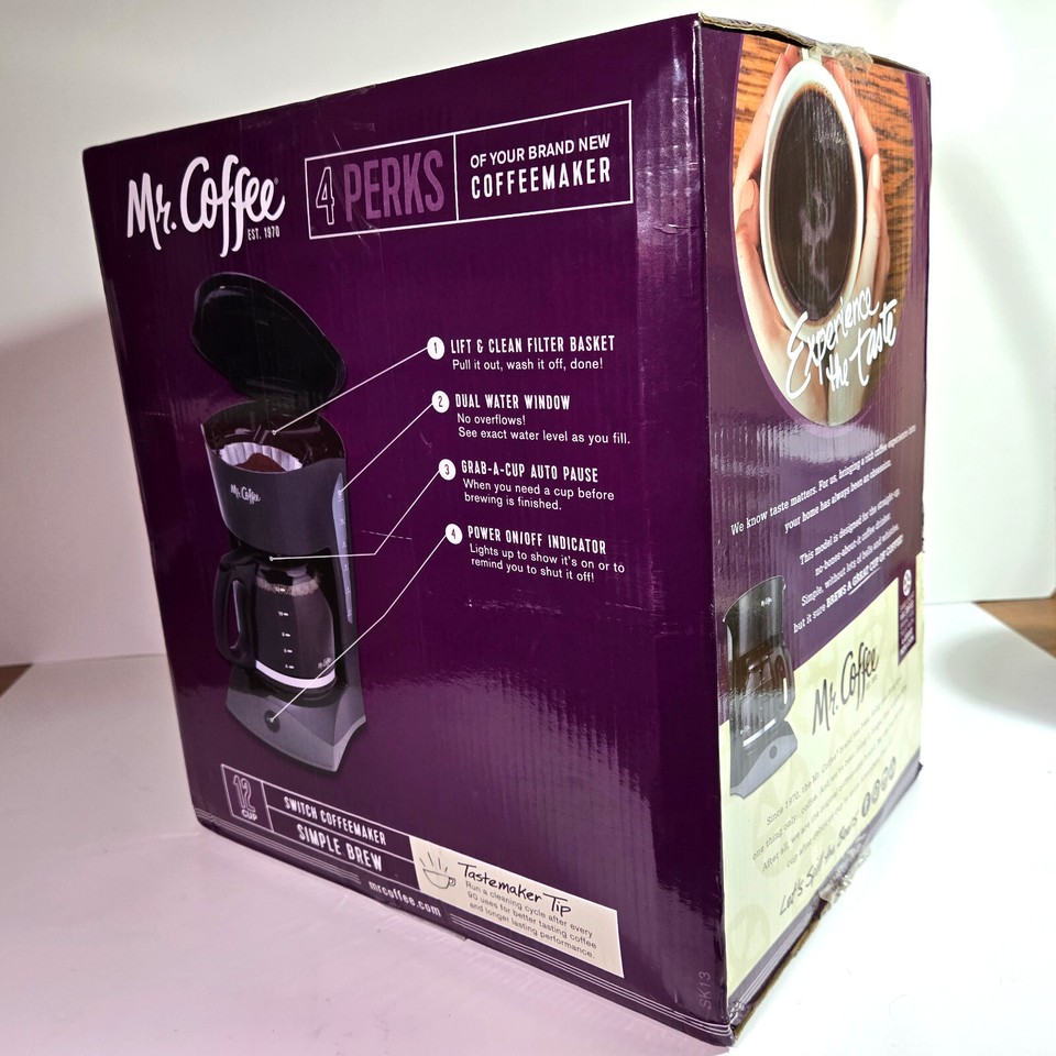Mr. Coffee 12 Cup Switch Coffee Maker BlackNEW in Box eBay