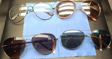 Unbranded Lot of 4 glasses / Sunglasses Aviator Noname