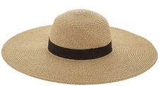 New Attitudes by Renee Straw Hat with Sun Protection Natural One Size A307828