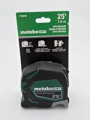 Metabo HPT Measuring Tape, 25' TruRange, Long Reach 17-ft, High Visibility Gr...