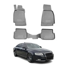 OMAC Gummimatten Fußmatten für Audi A6 Limousine Allroad Avant FL 2008-2011 Grau