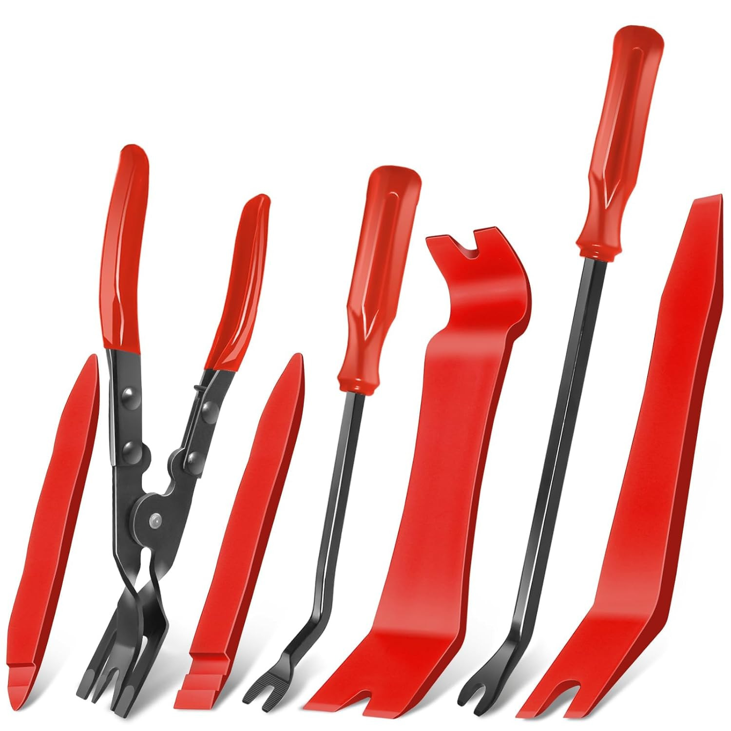 Keze 7 Pcs Auto Plastic Trim Removal Pry Tool & Clip Plier Remover Kit for Remov