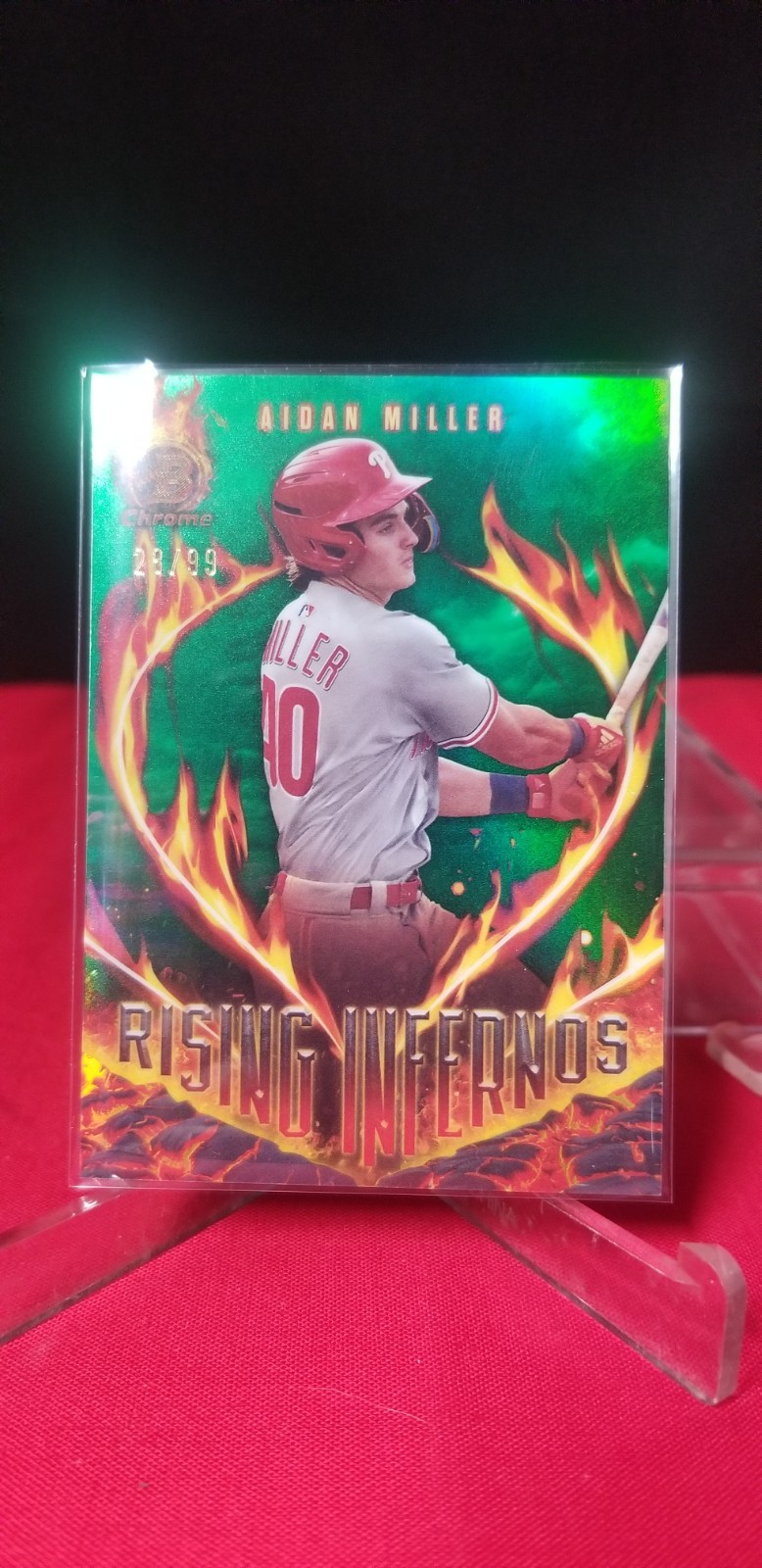 Aidan Miller 2024 Bowman Chrome (RISING INFERNOS GREEN #ed 28/99)