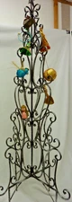 IRON ANTIQUE SILVER CHRISTMAS TREE ORNAMENT DISPLAY STAND INDOOR OUTDOOR 46''