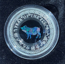2019 Australia Opal Series Lunar Year of the PIG 1oz Silver Proof $1 Coin