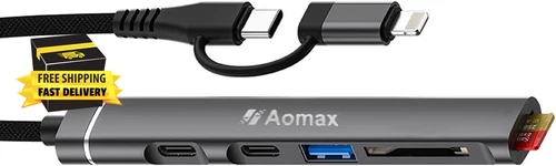 SD Card Reader for Iphone Ipad, 5-In-1 Lightning USB-C to Memory Card Viewer wit