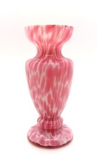Pink and White Speckled/Confetti Encased Glass Vase Small