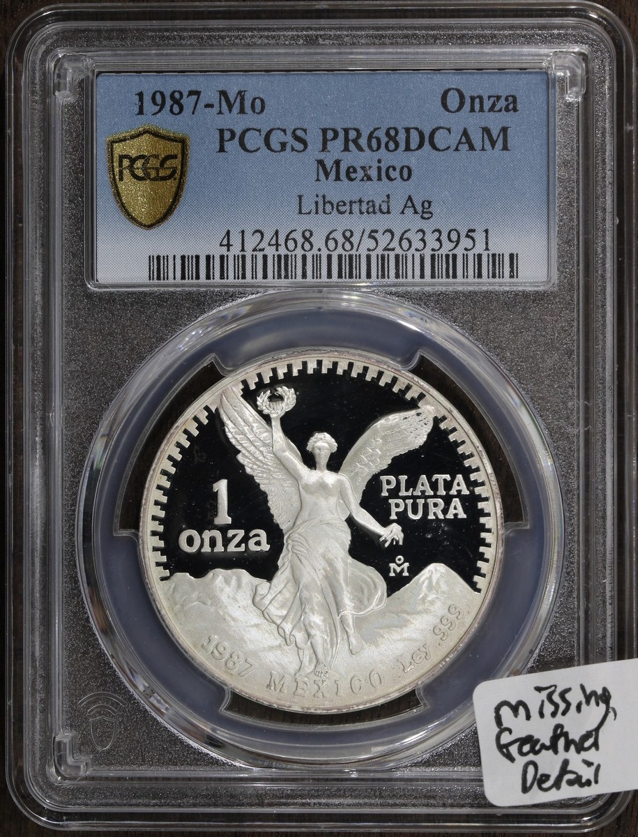 1987-Mo (PR68 DCAM) Proof Libertad Onza 1 oz Silver PCGS - Missing 1987-Mo (PR68 DCAM) Proof Libertad Onza 1 oz Silver PCGS - Missing